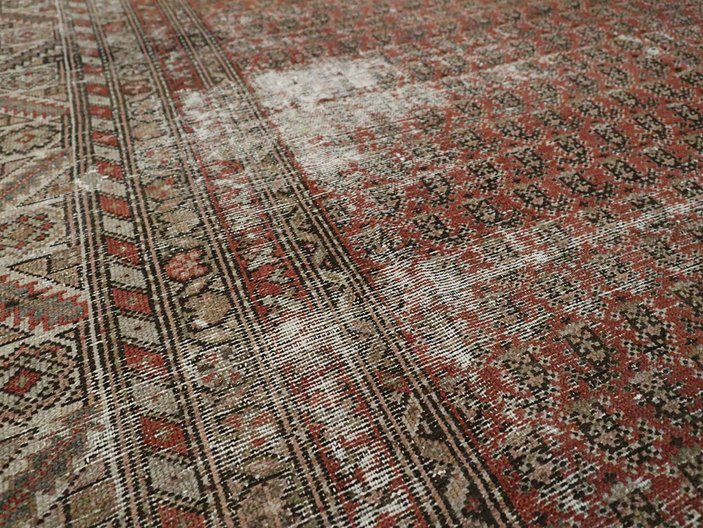 Antique Persian Malayer Distressed Carpet, No.18163 - Gss
