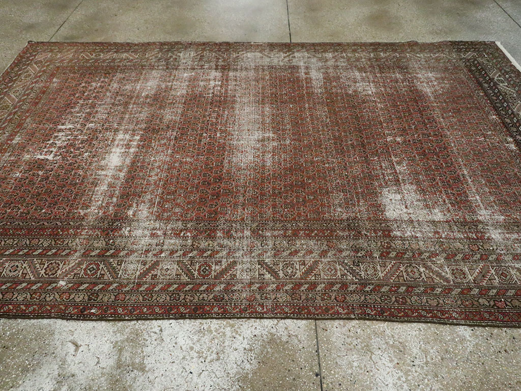 Antique Persian Malayer Distressed Carpet, No.18163 - Gss