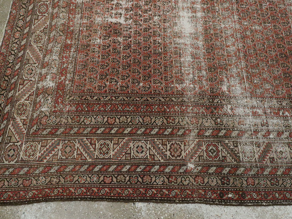 Antique Persian Malayer Distressed Carpet, No.18163 - Gss