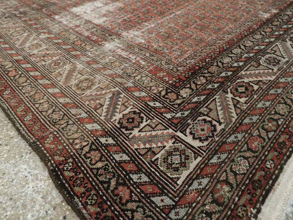Antique Persian Malayer Distressed Carpet, No.18163 - Gss