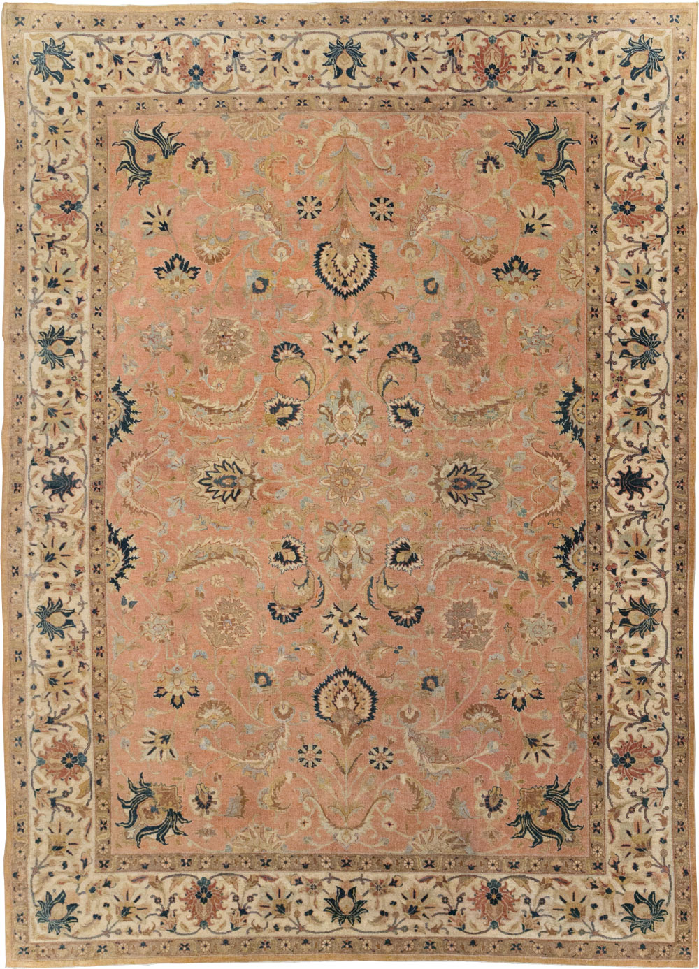 Vintage Persian Tabriz Small Room Size Carpet, No.18184 - Gss