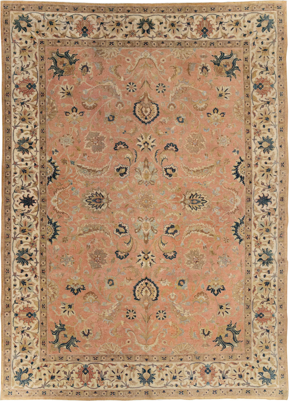 Vintage Persian Tabriz Small Room Size Carpet, No.18184 - Gss