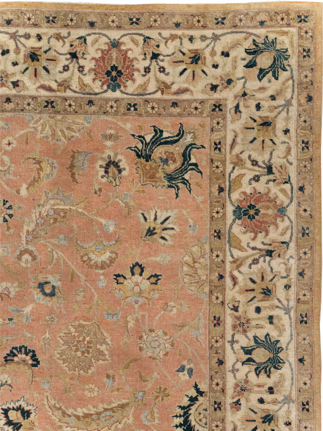 Vintage Persian Tabriz Small Room Size Carpet, No.18184 - Gss