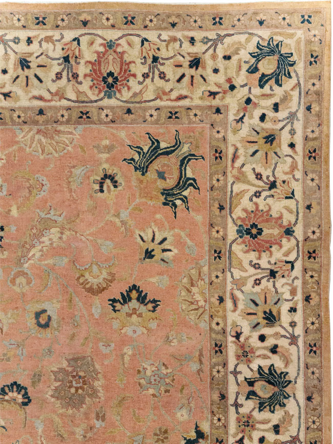 Vintage Persian Tabriz Small Room Size Carpet, No.18184 - Gss