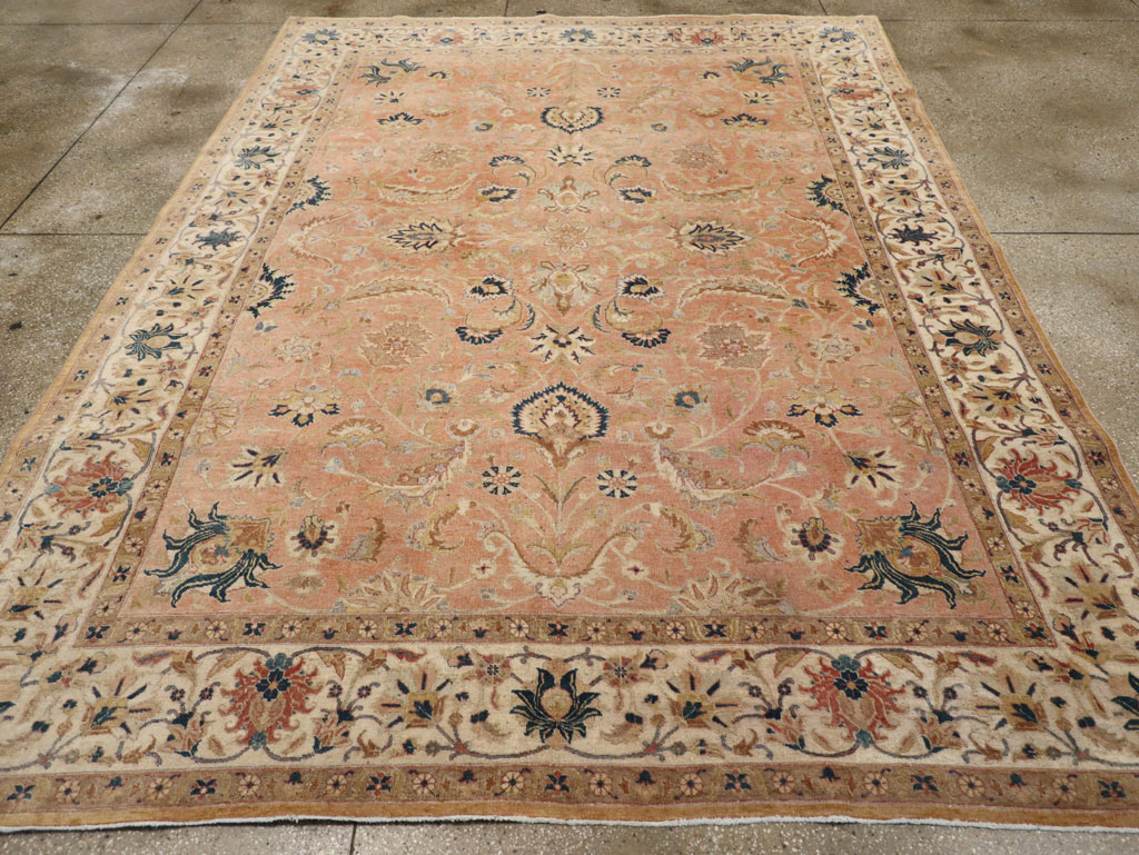Vintage Persian Tabriz Small Room Size Carpet, No.18184 - Gss