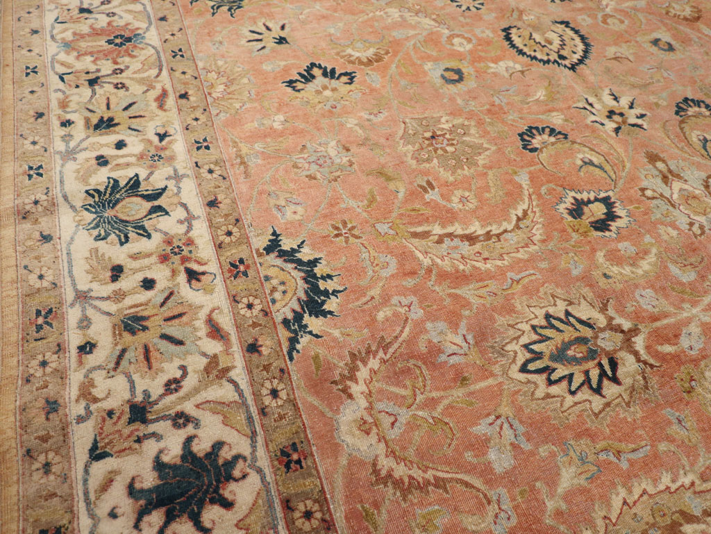 Vintage Persian Tabriz Small Room Size Carpet, No.18184 - Gss
