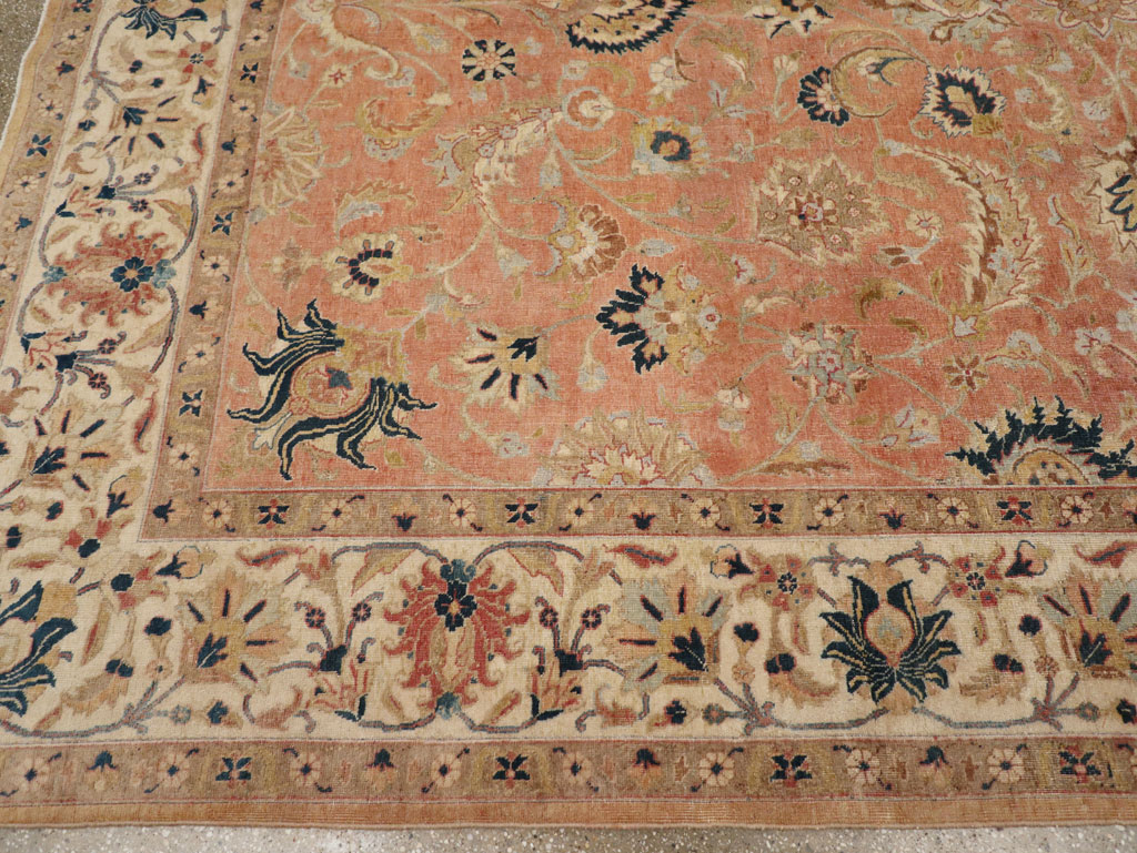 Vintage Persian Tabriz Small Room Size Carpet, No.18184 - Gss