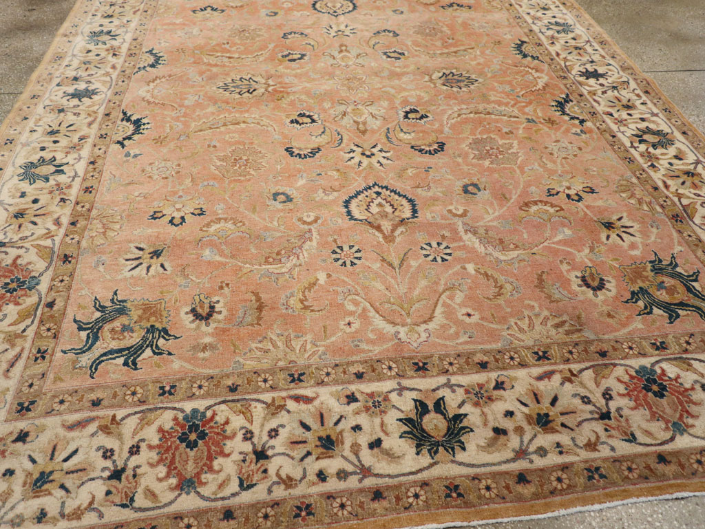 Vintage Persian Tabriz Small Room Size Carpet, No.18184 - Gss