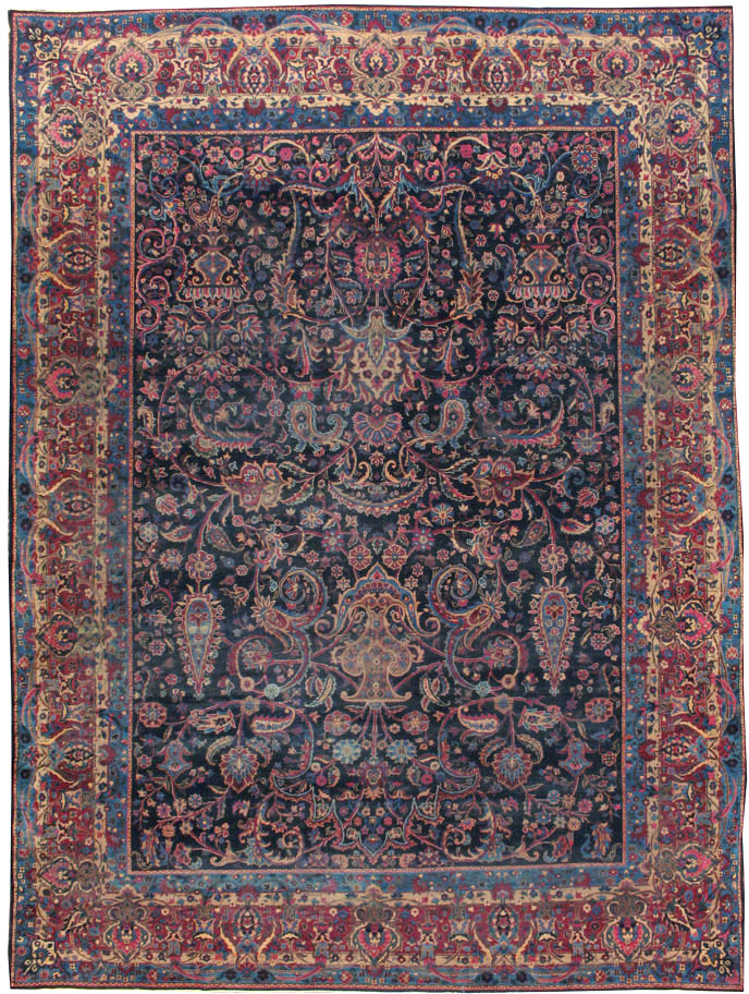 Antique Persian Lavar Kerman Carpet, No.18202 - Gss
