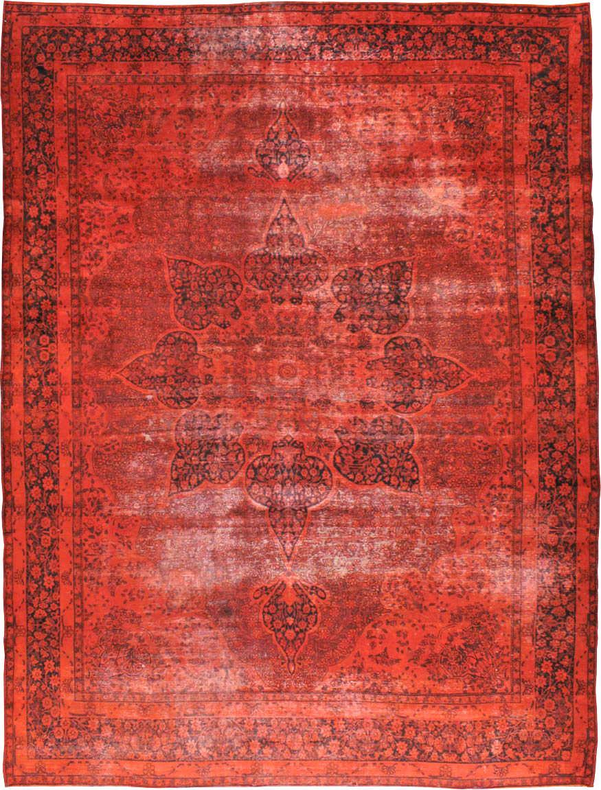 Antique Persian Lavar Kerman Over-dye Carpet, No.18209 - Gss