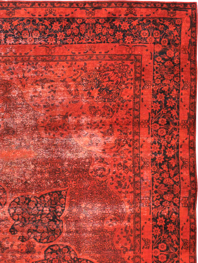 Antique Persian Lavar Kerman Over-dye Carpet, No.18209 - Gss