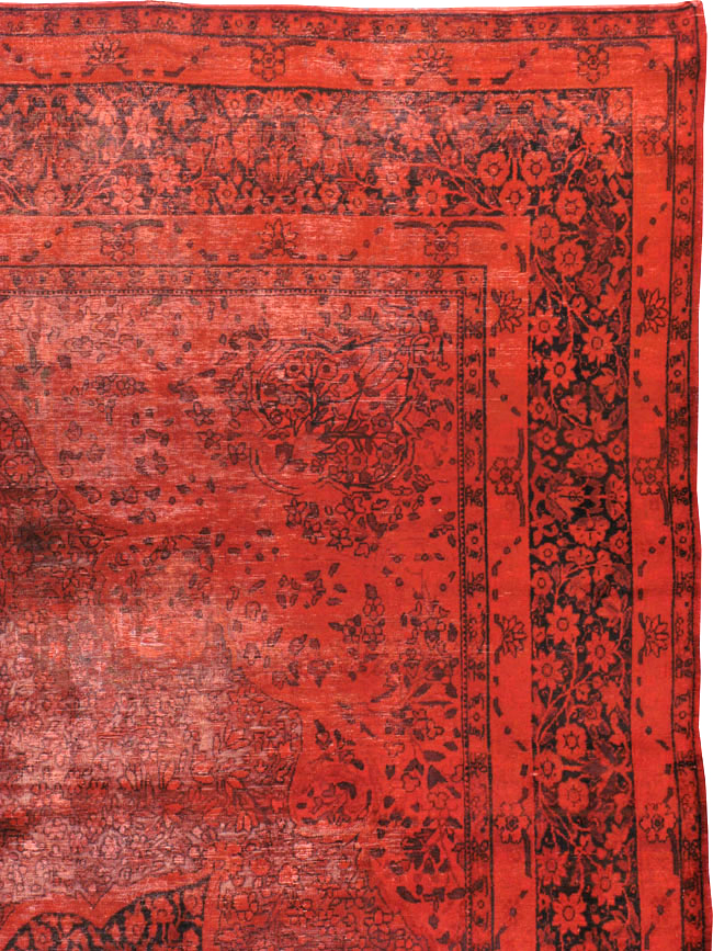 Antique Persian Lavar Kerman Over-dye Carpet, No.18209 - Gss