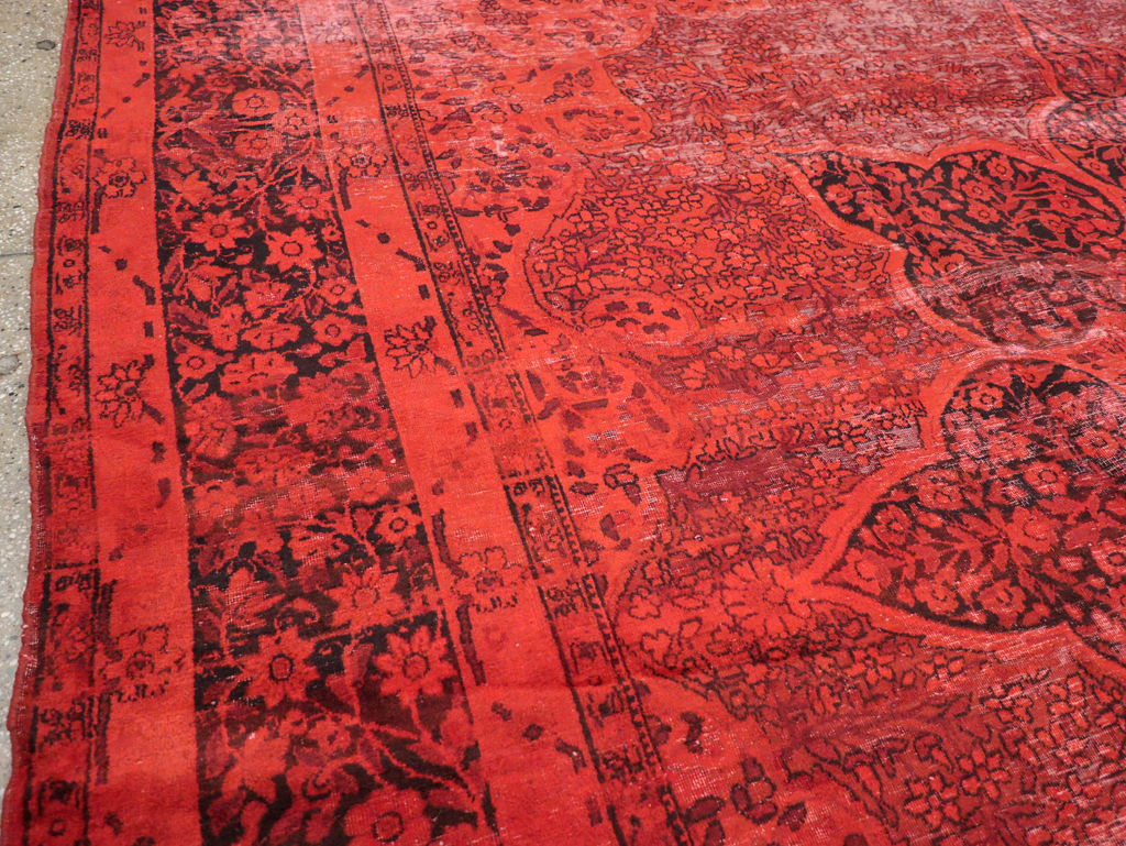 Antique Persian Lavar Kerman Over-dye Carpet, No.18209 - Gss