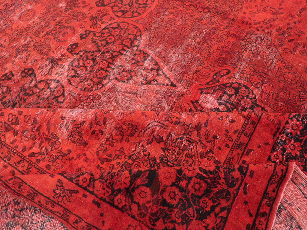 Antique Persian Lavar Kerman Over-dye Carpet, No.18209 - Gss