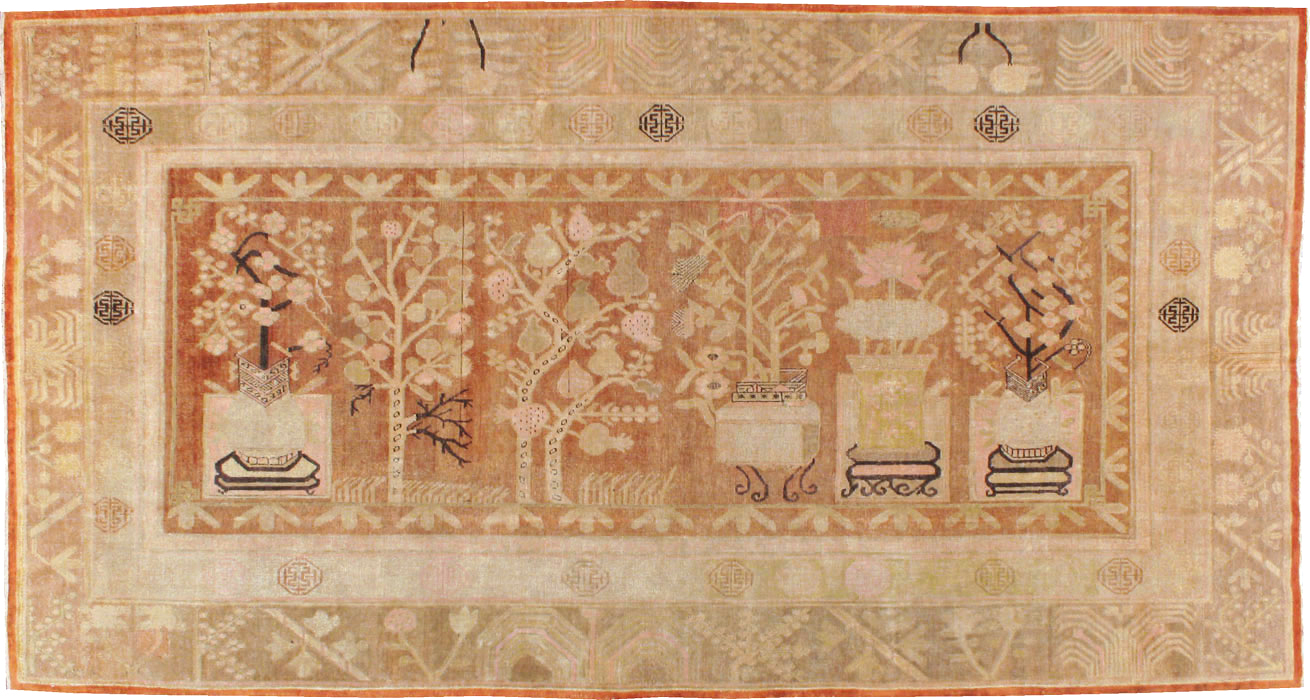 Vintage East Turkestan Khotan Carpet, No.18212 - Gss