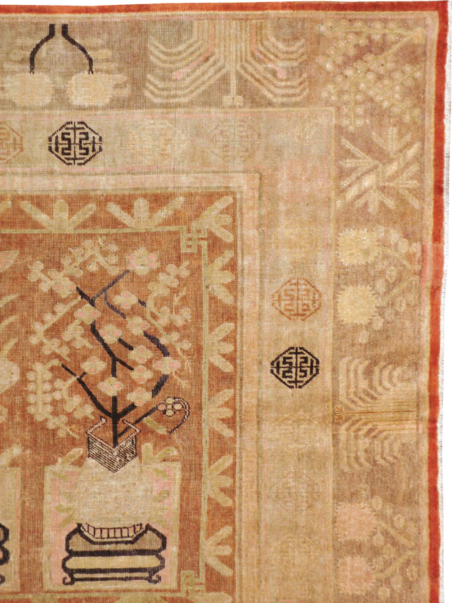 Vintage East Turkestan Khotan Carpet, No.18212 - Gss