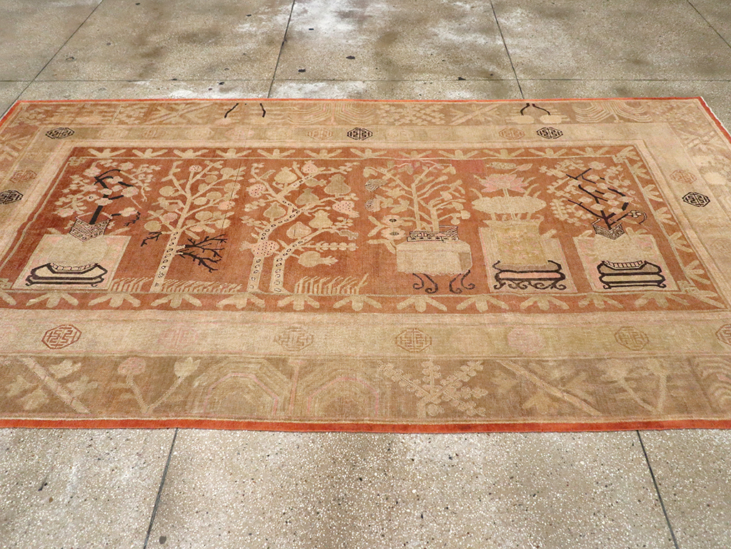 Vintage East Turkestan Khotan Carpet, No.18212 - Gss