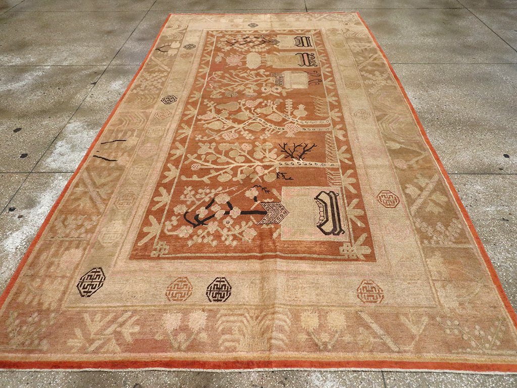 Vintage East Turkestan Khotan Carpet, No.18212 - Gss