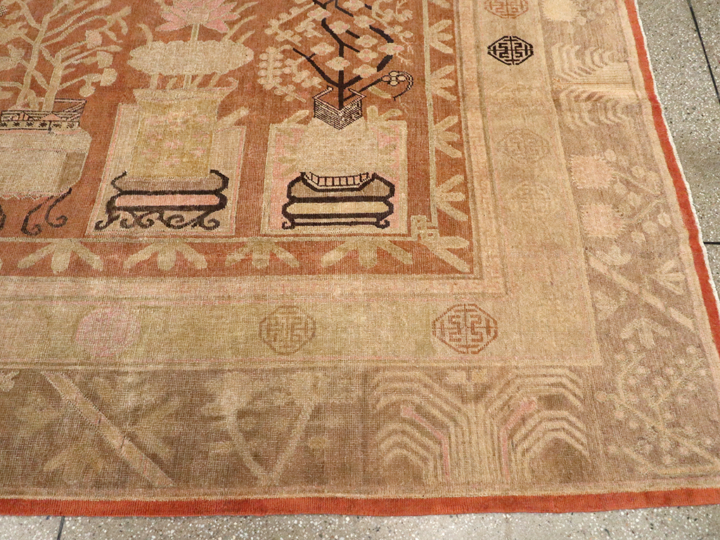 Vintage East Turkestan Khotan Carpet, No.18212 - Gss