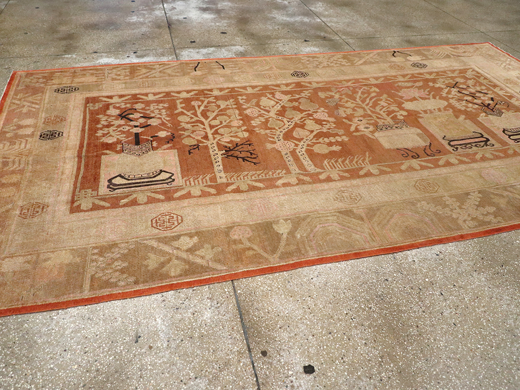 Vintage East Turkestan Khotan Carpet, No.18212 - Gss