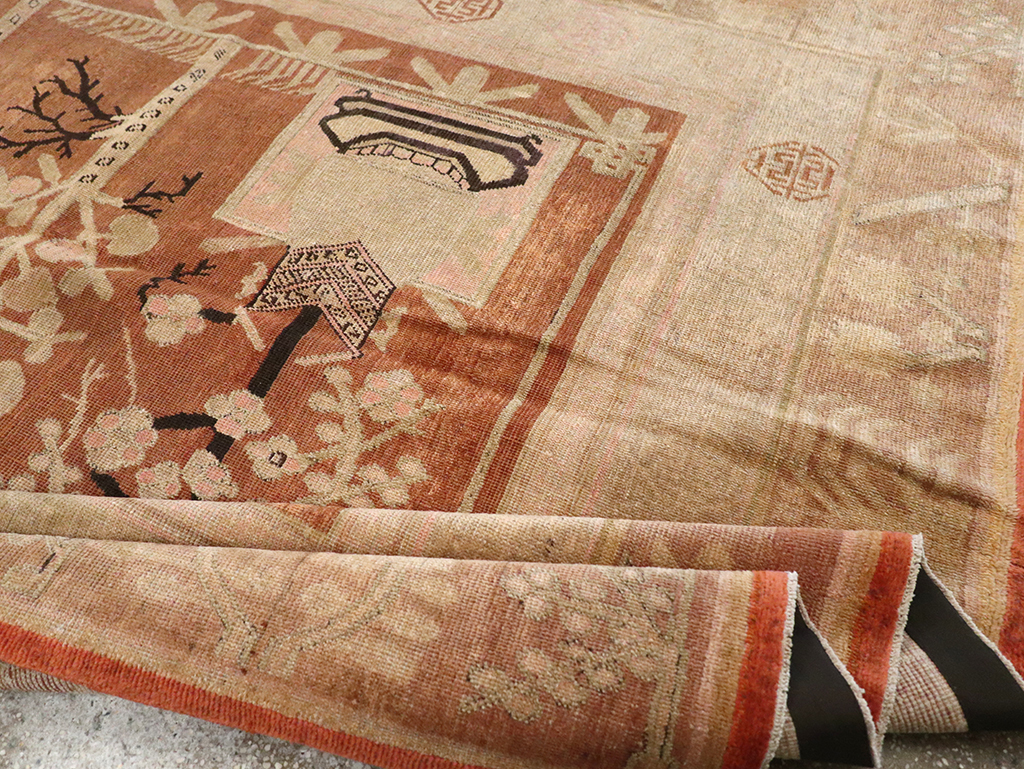 Vintage East Turkestan Khotan Carpet, No.18212 - Gss