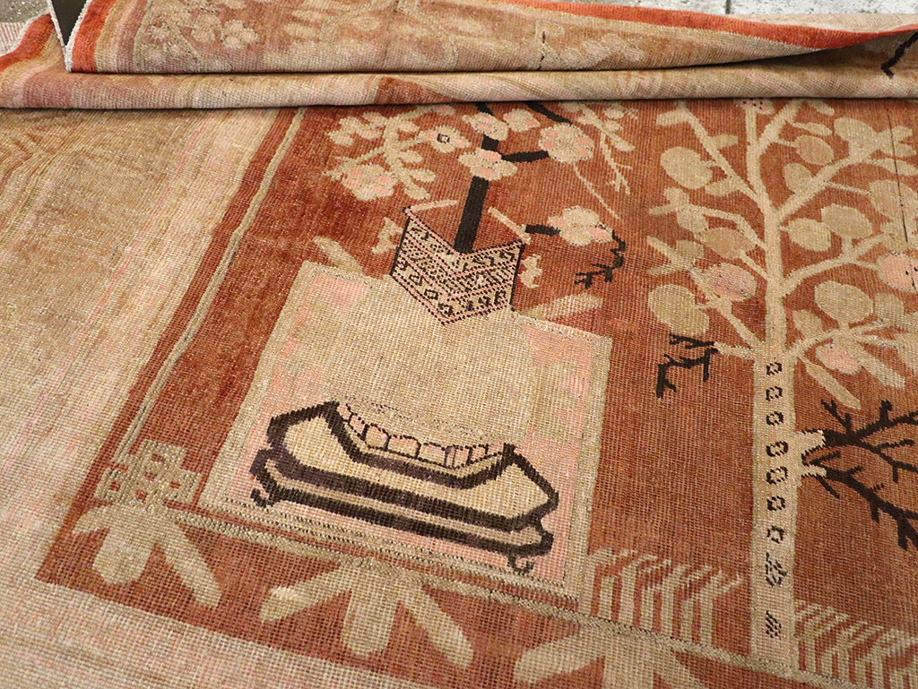 Vintage East Turkestan Khotan Carpet, No.18212 - Gss