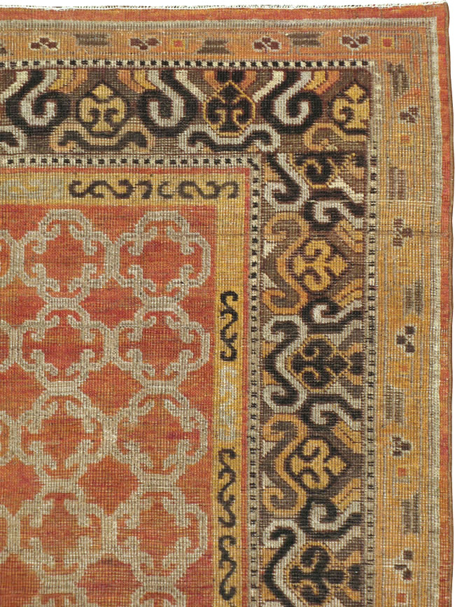 Vintage East Turkestan Khotan Carpet, No.18229 - Gss