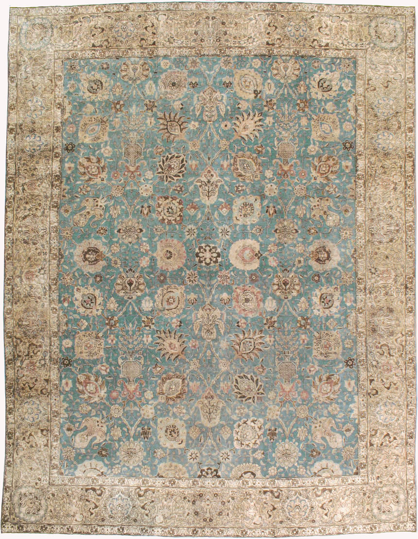Vintage Persian Tabriz Room Size Carpet, No.18355 - Gss