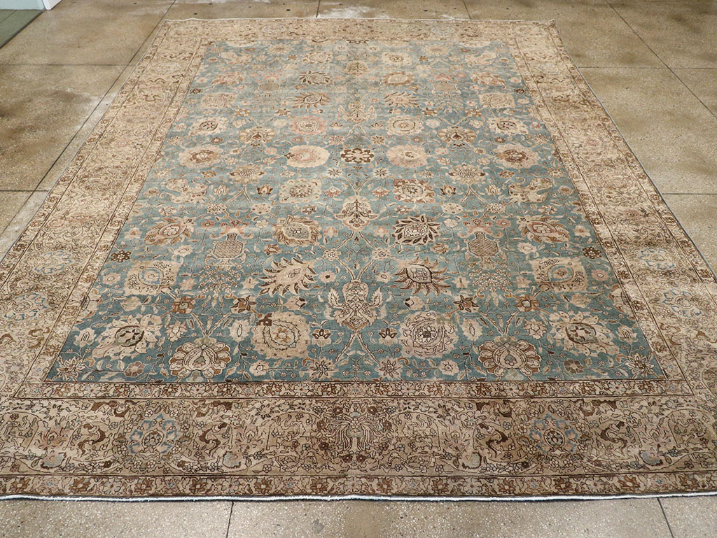 Vintage Persian Tabriz Room Size Carpet, No.18355 - Gss