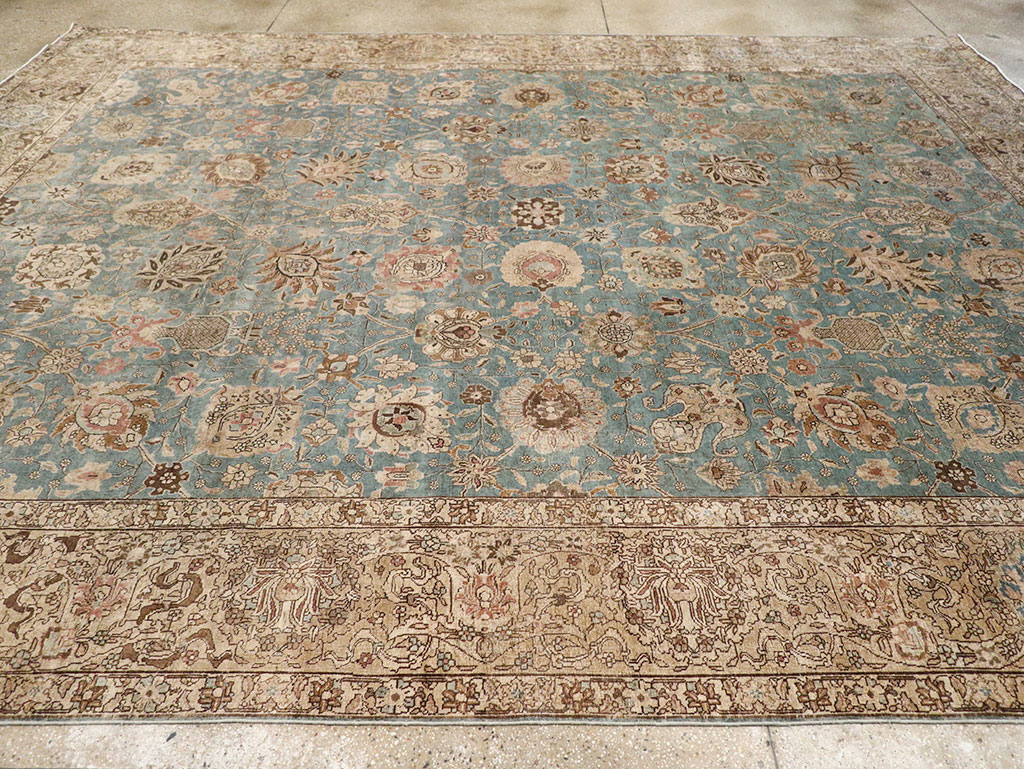 Vintage Persian Tabriz Room Size Carpet, No.18355 - Gss