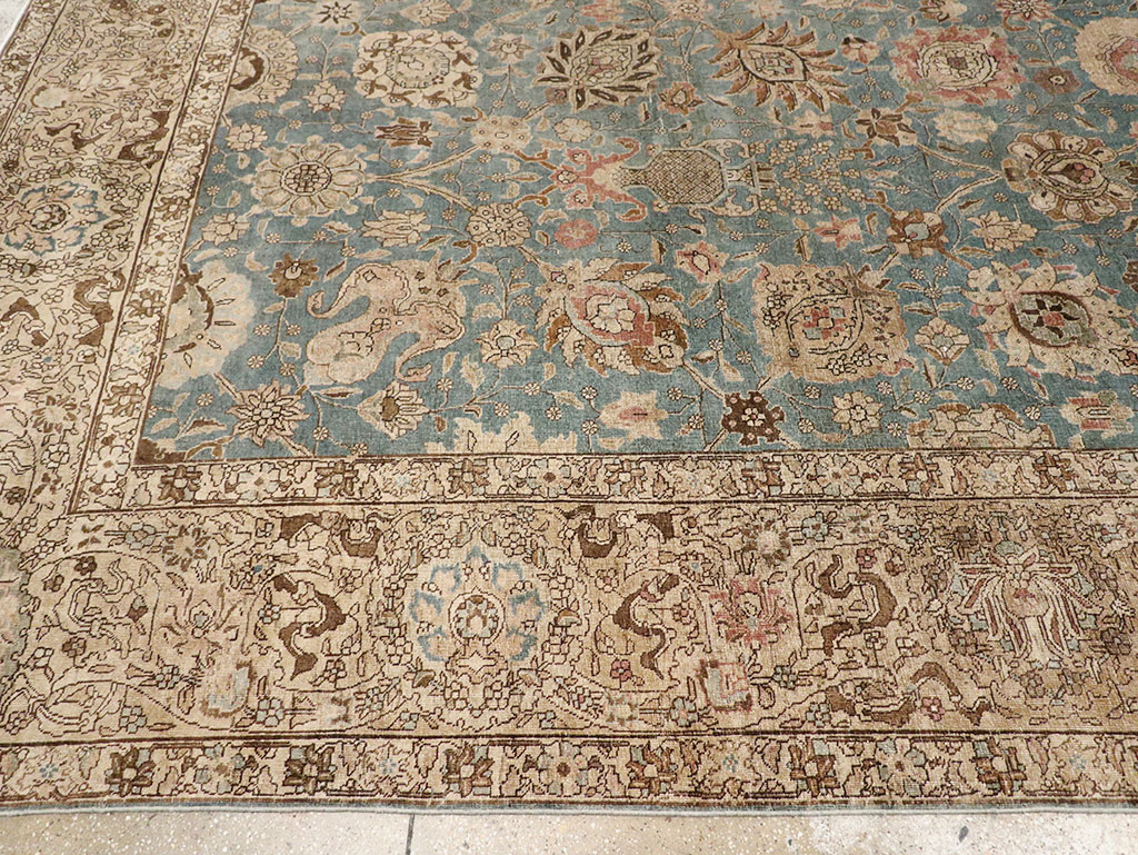Vintage Persian Tabriz Room Size Carpet, No.18355 - Gss