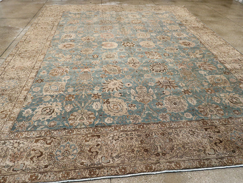 Vintage Persian Tabriz Room Size Carpet, No.18355 - Gss