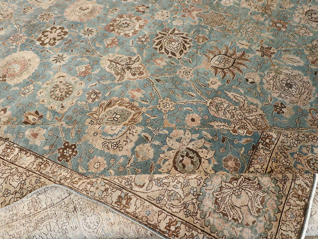 Vintage Persian Tabriz Room Size Carpet, No.18355 - Gss