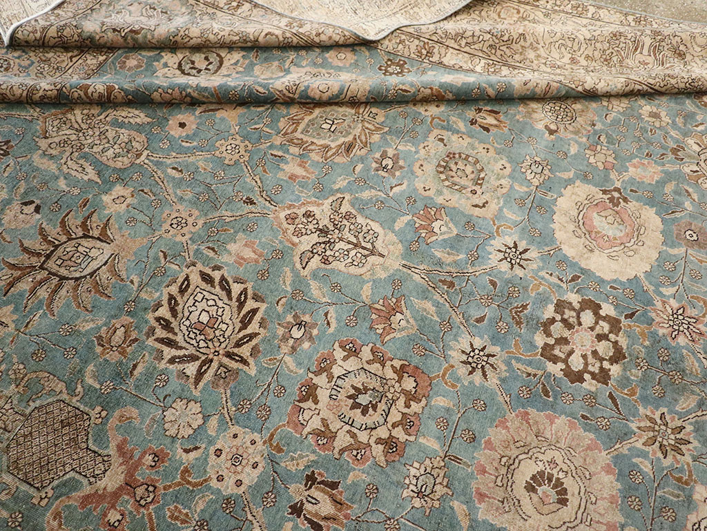 Vintage Persian Tabriz Room Size Carpet, No.18355 - Gss