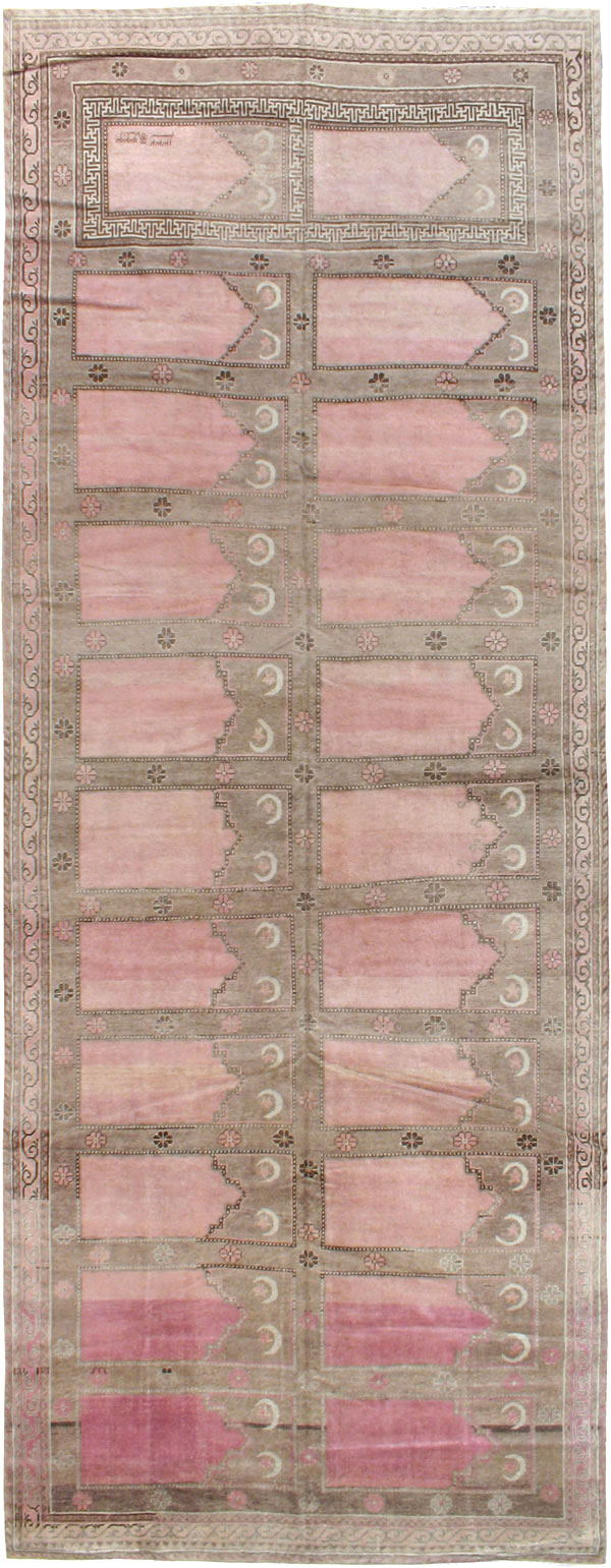 Antique East Turkestan Khotan Saph Carpet, No.18360 - Gss