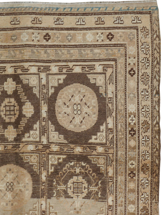 Vintage East Turkestan Khotan Carpet, No.18368 - Gss
