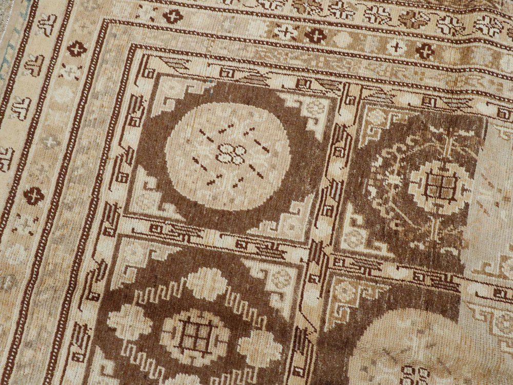 Vintage East Turkestan Khotan Carpet, No.18368 - Gss