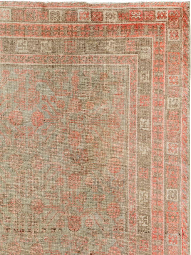 Vintage East Turkestan Khotan Carpet, No.18374 - Gss