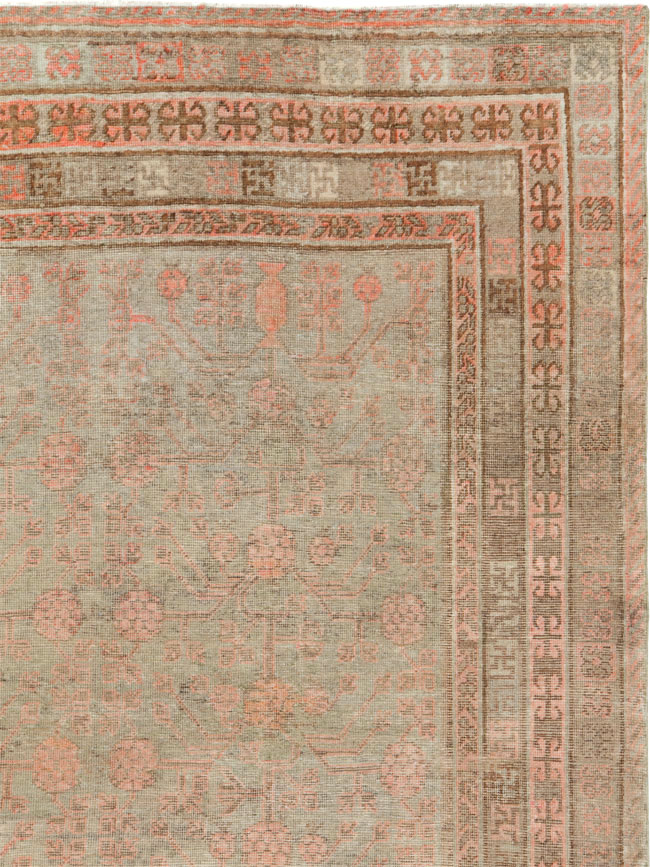 Vintage East Turkestan Khotan Carpet, No.18374 - Gss