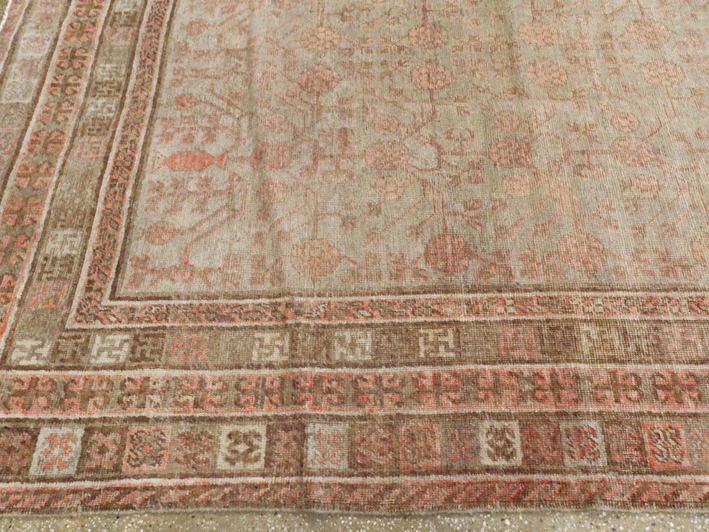 Vintage East Turkestan Khotan Gallery Carpet, No.18374 - Gss
