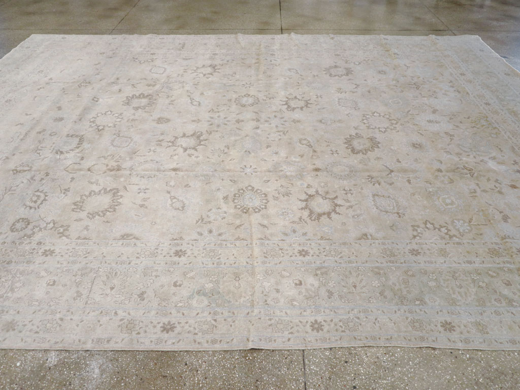 Vintage Persian Tabriz Large Room Size Carpet, No.18381 - Gss