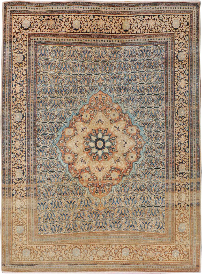 Antique Persian Tabriz Hagi Jalili Rug, No.18384 - Gss