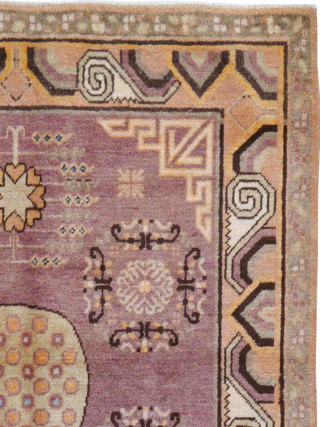 Antique East Turkestan Khotan Square Rug, No.18401 - Gss