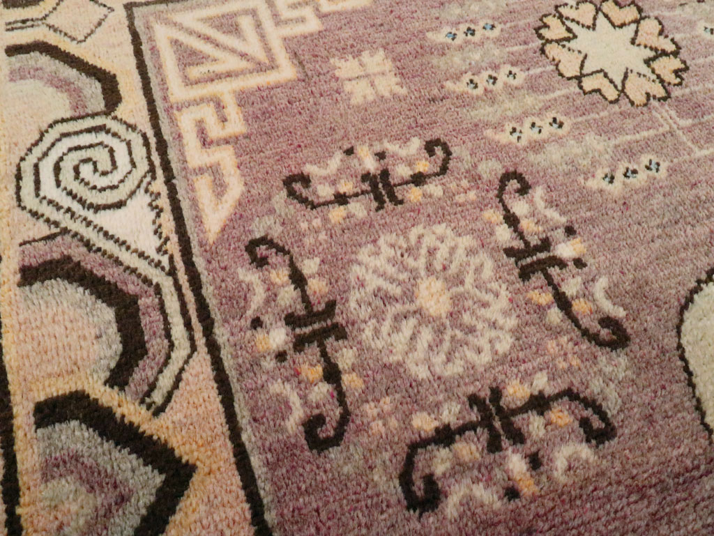 Antique East Turkestan Khotan Square Rug, No.18401 - Gss