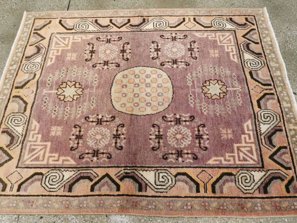 Antique East Turkestan Khotan Square Rug, No.18401 - Gss
