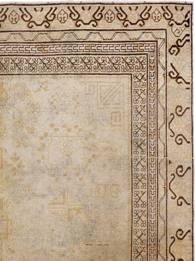 Vintage East Turkestan Khotan Carpet, No.18411 - Gss