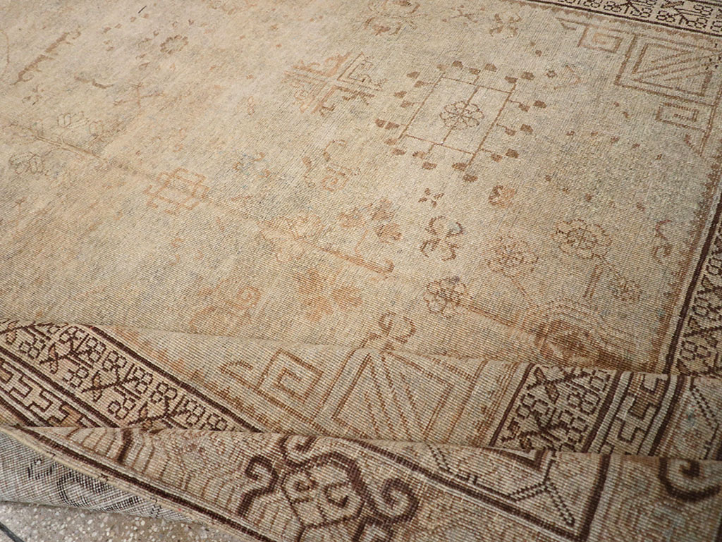Vintage East Turkestan Khotan Carpet, No.18411 - Gss