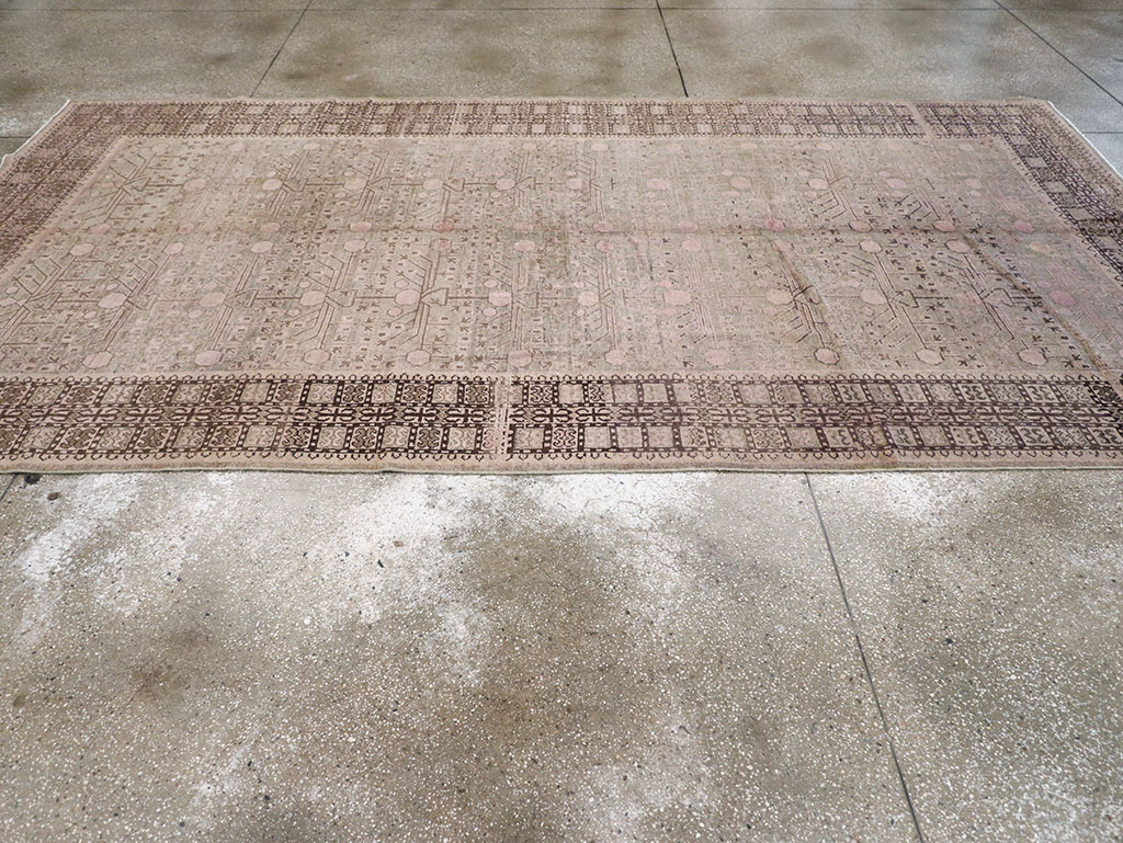 Vintage East Turkestan Khotan Carpet, No.18426 - Gss