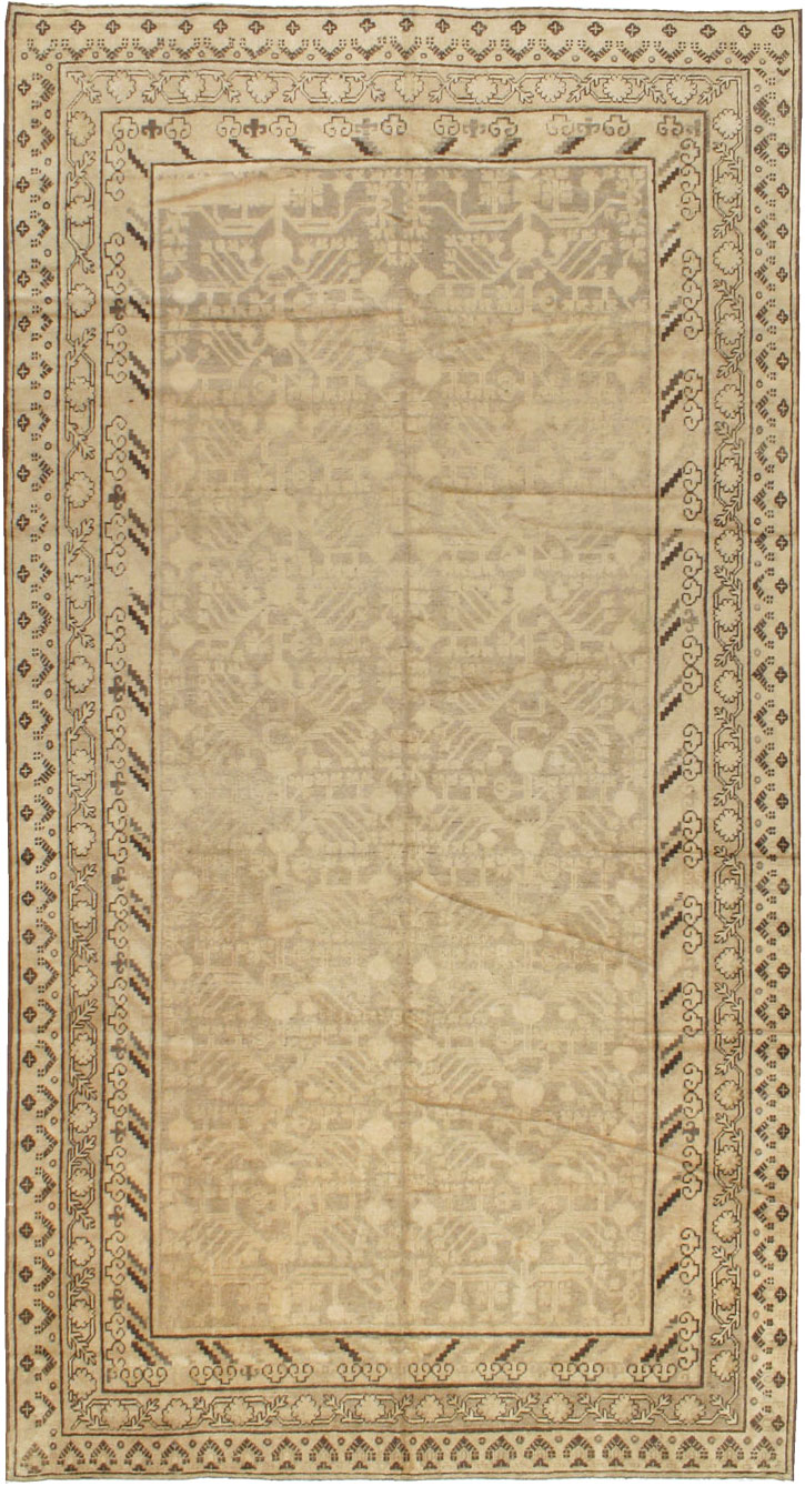 Vintage East Turkestan Khotan Carpet, No.18439 - Gss
