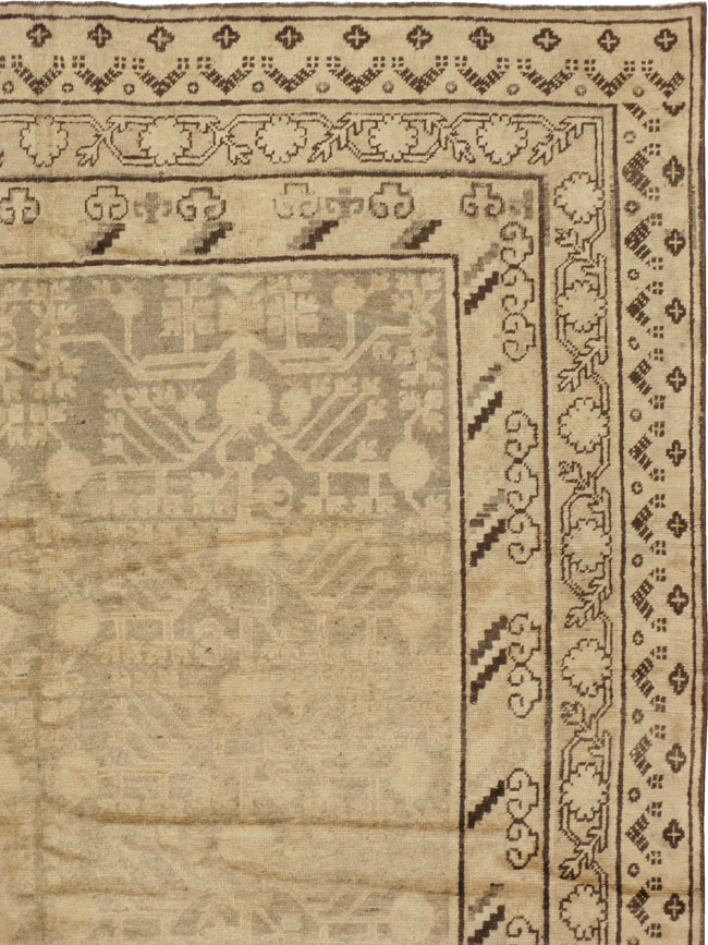 Vintage East Turkestan Khotan Carpet, No.18439 - Gss